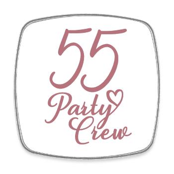 55 Party Crew 55th Birthday Party 55 ans - Magnet carré - blanc - Devant