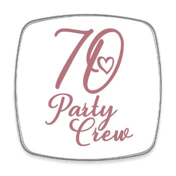 70 Party Crew 70. Geburtstag 70 Jahre alt - Viereckiger Kühlschrankmagnet - Weiß - Vorne