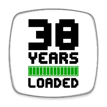 38 Years Loaded 38. Geburtstag - Viereckiger Kühlschrankmagnet - Weiß - Vorne