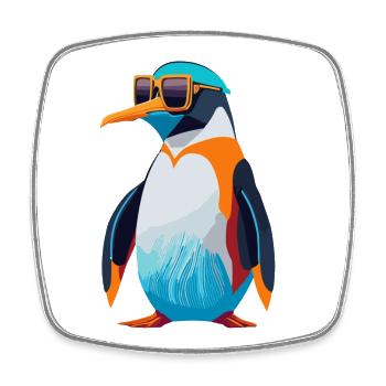 Révolution des pingouins - Magnet carré - blanc - Devant