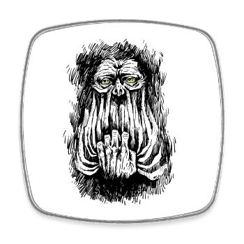 SILENT SCREM - Square fridge magnet - white - Front