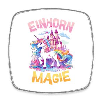 Einhorn Magie Regenbogen Schloss Bunt Fantasie - Viereckiger Kühlschrankmagnet - Weiß - Vorne