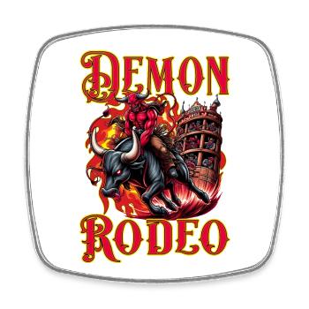 Rodeo Future Bull Rider Bull Riding Cowboy Demon - Square fridge magnet - white - Front