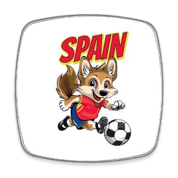 Football Espagne Chien Animal Football Fan Team - Magnet carré - blanc - Devant