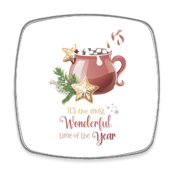 Hot Cacao, most wonderful time of the year - Viereckiger Kühlschrankmagnet - Weiß - Vorne