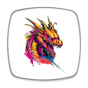 Dragon Colorful Fantasy Magic Mysticism Mythology Art - Square fridge magnet - white - Front