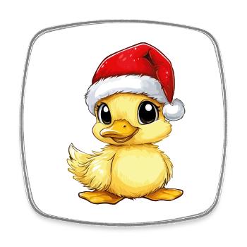 Canard Noël Mignon Noël mignon Noël - Magnet carré - blanc - Devant
