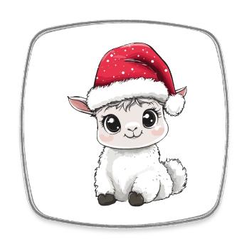 Lama Weihnachten Süß Niedlich Alpaka Weihnachtlich - Viereckiger Kühlschrankmagnet - Weiß - Vorne