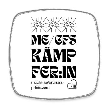 ME/CFS KÄMPFER:IN II 💪- schwarz - Viereckiger Kühlschrankmagnet - Weiß - Vorne