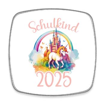 School Child 2025 Unicorn Enrollment School Student - Square fridge magnet - white - Front