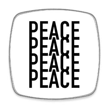 Peace Peace Peace - Viereckiger Kühlschrankmagnet - Weiß - Vorne