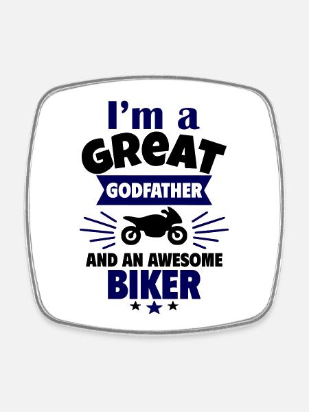 Great godfather and super biker - Square fridge magnet - white