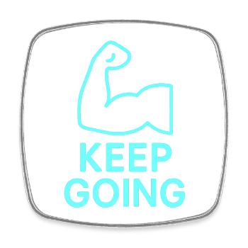 Durchhaltearm Keep Going - Square fridge magnet - white - Front