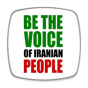 Be the voice of iranian people - Square fridge magnet - white - Front