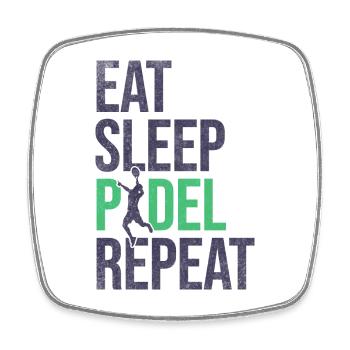 Padel tennis padel player eating sleeping padel - Square fridge magnet - white - Front