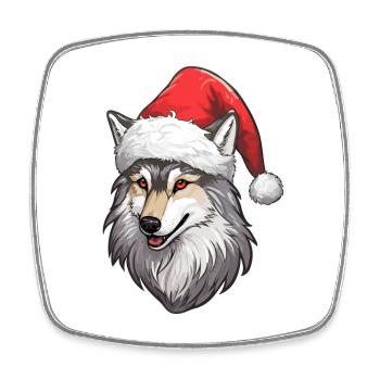 Wolf Weihnachten Wölfe Winter Tiere Waldtiere - Viereckiger Kühlschrankmagnet - Weiß - Vorne