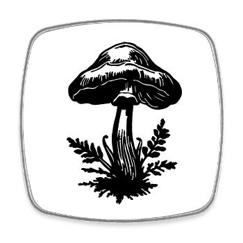 Cueilleur de champignons - Magnet carré - blanc - Devant