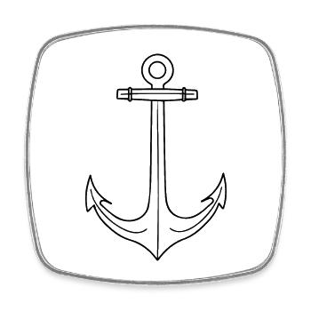 Navigation de navire d’ancrage - Magnet carré - blanc - Devant