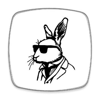 Rabbit Rabbit - Square fridge magnet - white - Front