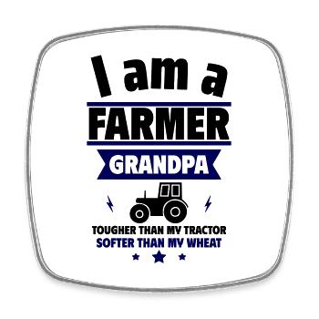 Opa Landwirt,Stark wie ein Traktor - Viereckiger Kühlschrankmagnet - Weiß - Vorne