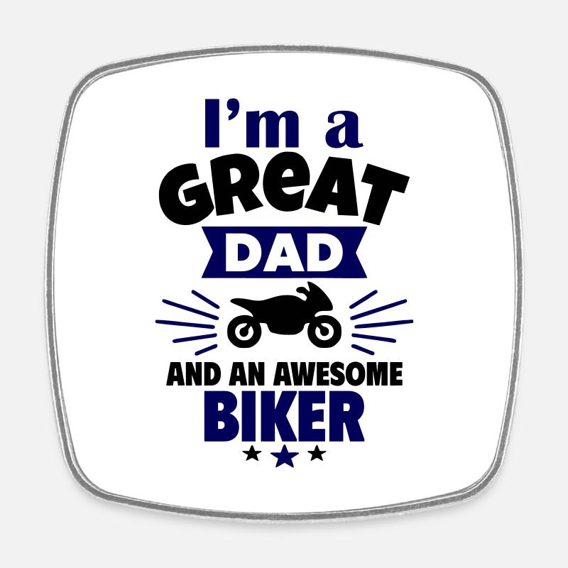 Ich bin ein toller Papa und ein echter Biker - Viereckiger Kühlschrankmagnet - Weiß