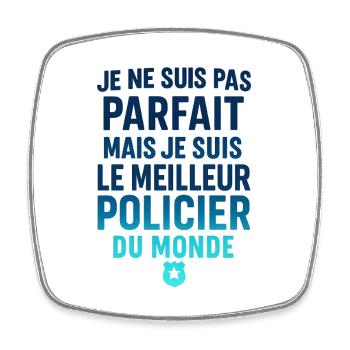 Meilleur policier du monde idée cadeau - Magnet carré - blanc - Devant
