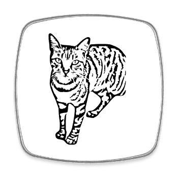 chat noir chat chaton doux cadeau de Noël - Magnet carré - blanc - Devant