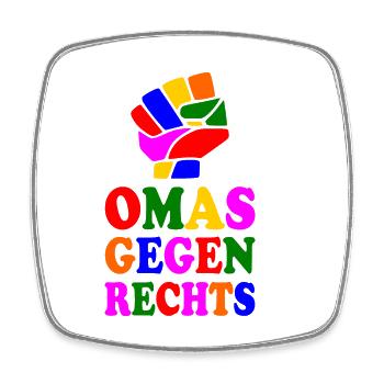 Omas gegen rechts - Viereckiger Kühlschrankmagnet - Weiß - Vorne