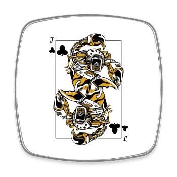 Scorpion Steampunk Jeu de Cartes Clubs Jack Poker - Magnet carré - blanc - Devant