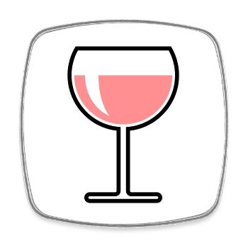 Roséweinglas Rund Zu (Roséwein / Wein / 2C) - Viereckiger Kühlschrankmagnet - Weiß - Vorne