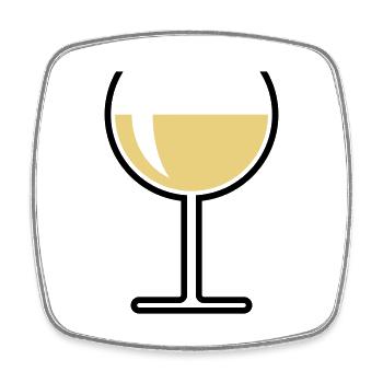 Weißweinglas Rund Offen (Weißwein / Wein / 2C) - Viereckiger Kühlschrankmagnet - Weiß - Vorne