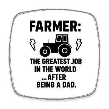 Papa Landwirt Traktor Bauer Vatertag Humor - Viereckiger Kühlschrankmagnet - Weiß - Vorne