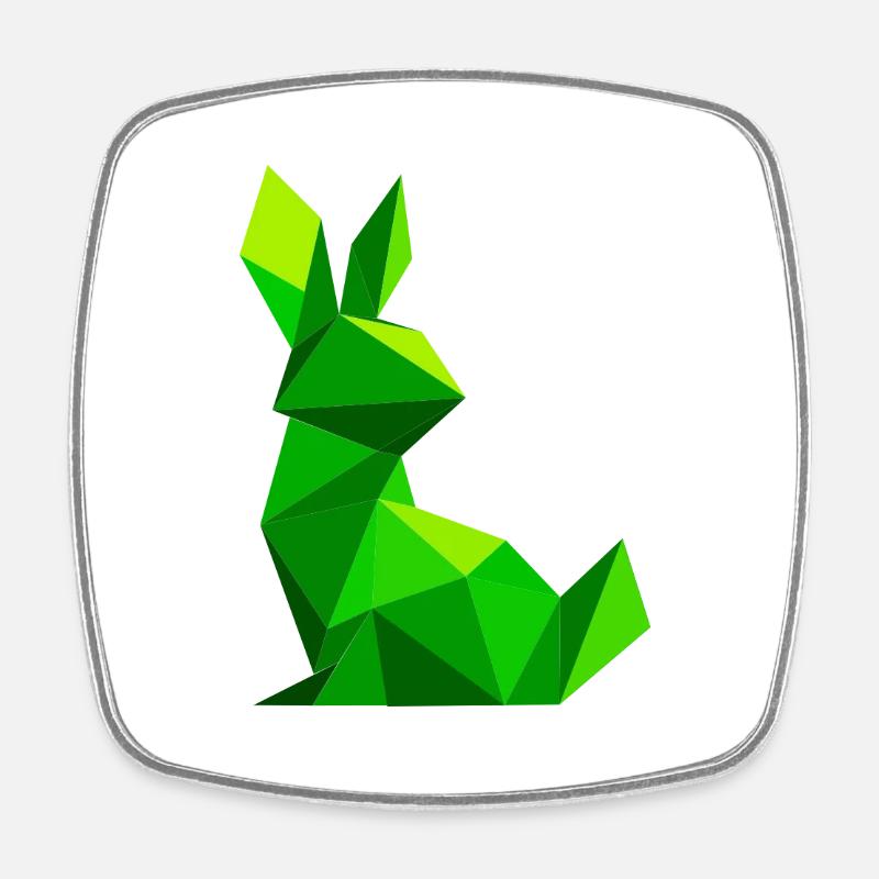 Lapin lowpoly  - Magnet carré - blanc