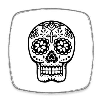 Skull - Square fridge magnet - white - Front
