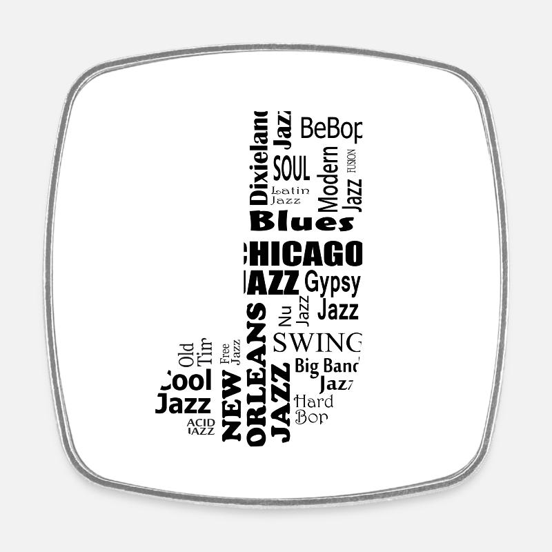 Jazz - Square fridge magnet - white