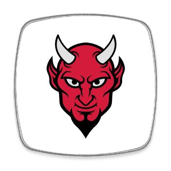 devil face 3c - Square fridge magnet - white - Front