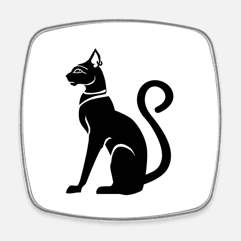 Bastet - déesse chat dans l'Egypte ancienne - Magnet carré - blanc