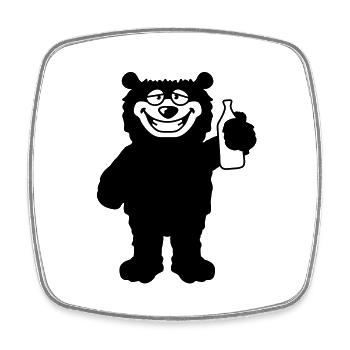 drunk_bear - Magnet carré - blanc - Devant