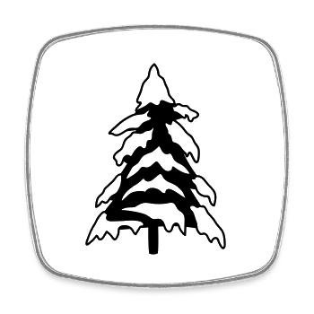 winter kalt schnee weihnachtsbaum tannenbaum tanne - Viereckiger Kühlschrankmagnet - Weiß - Vorne