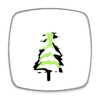 schnee kalt weihnachtsbaum tannenbaum tanne sterne - Viereckiger Kühlschrankmagnet - Weiß - Vorne