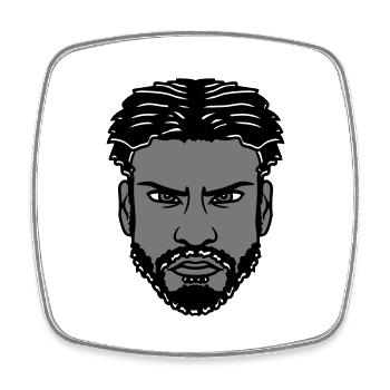 man face head piss on boy serious bl - Square fridge magnet - white - Front