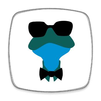 frosch mit sonnenbrille - Viereckiger Kühlschrankmagnet - Weiß - Vorne