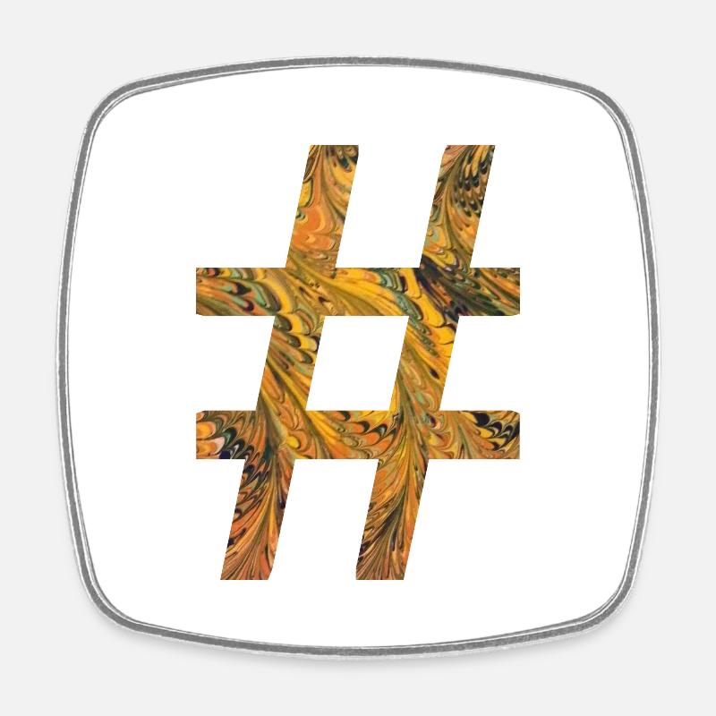 symbole de hashtag e 116 - Magnet carré - blanc