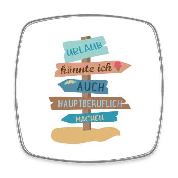 Urlaub - Viereckiger Kühlschrankmagnet - Weiß - Vorne