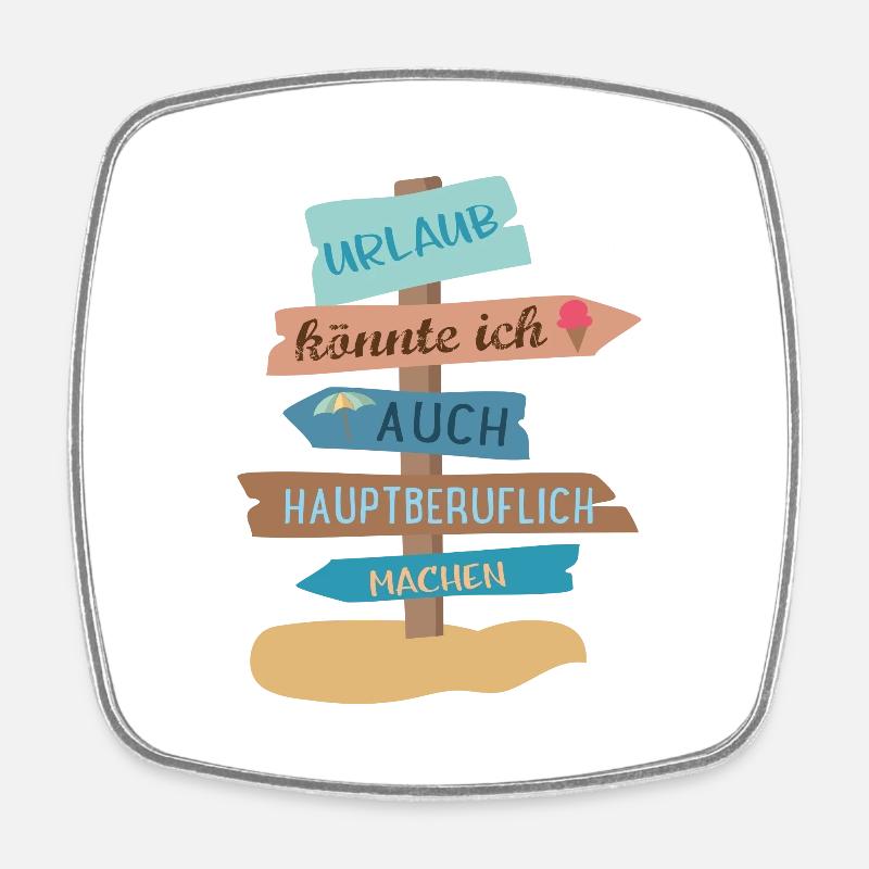 Urlaub - Viereckiger Kühlschrankmagnet - Weiß