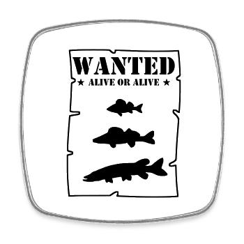 Wanted alive or alive - Viereckiger Kühlschrankmagnet - Weiß - Vorne