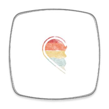 Retro Heart Partner Shirt Partner Look Couples Gift - Square fridge magnet - white - Front