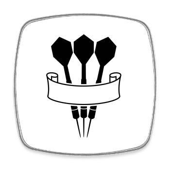 Dart Banner Logo - Viereckiger Kühlschrankmagnet - Weiß - Vorne