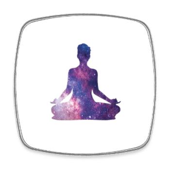 Yoga Meditation Universum - Viereckiger Kühlschrankmagnet - Weiß - Vorne