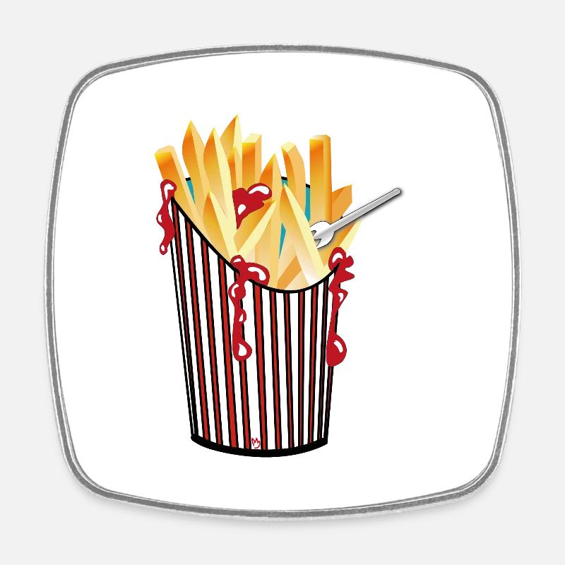 Frites - Magnet carré - blanc